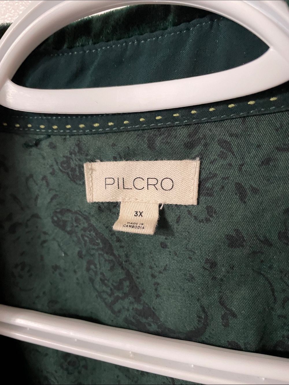 Anthropologie Pilcro Hadley Velvet Edition Emerald Shirt Size 3X - Picture 5 of 6